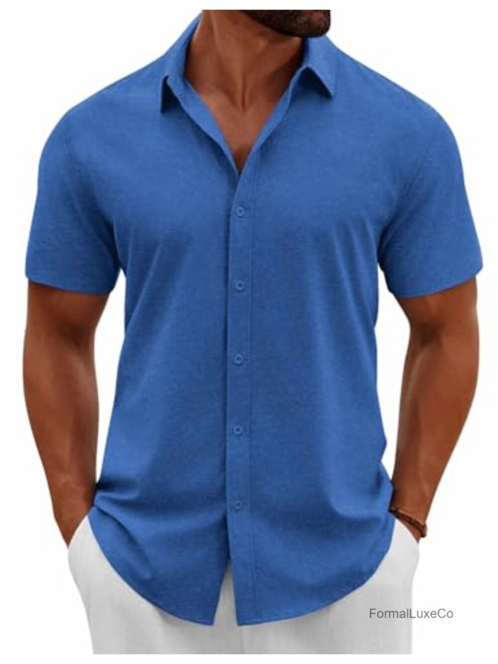 Men's Short Sleeve Button Down Shirt Casual Summer Beach Vacation Shirt